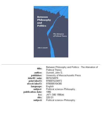 Between philosophy and politics: the alienation of political theory