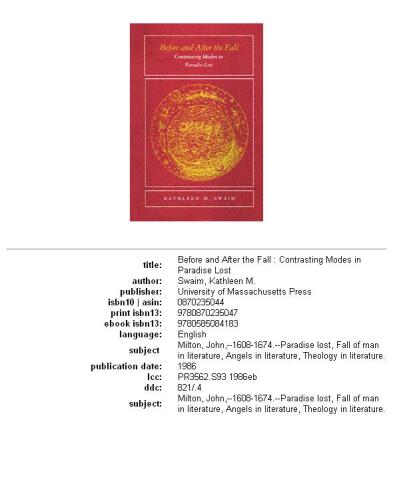 Before and after the fall: contrasting modes in Paradise lost