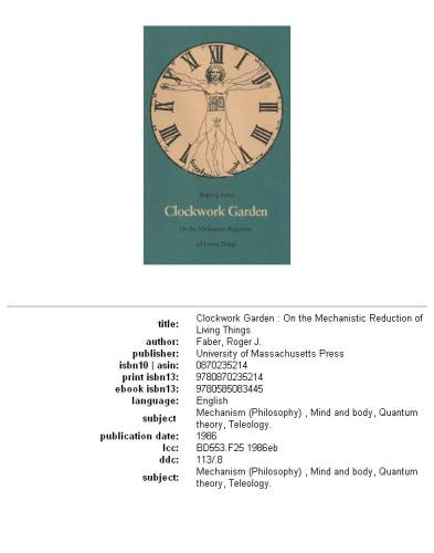 Clockwork garden: on the mechanistic reduction of living things