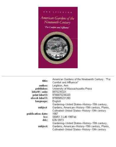 American gardens of the nineteenth century: 'for comfort and affluence'