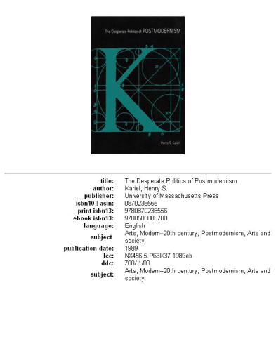 The desperate politics of postmodernism