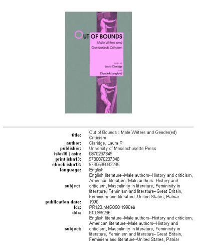 Out of bounds: male writers and gender(ed) criticism