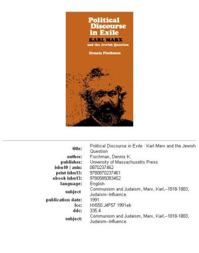 Political discourse in exile: Karl Marx and the Jewish question