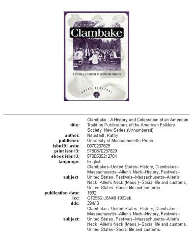 Clambake: a history and celebration of an American tradition