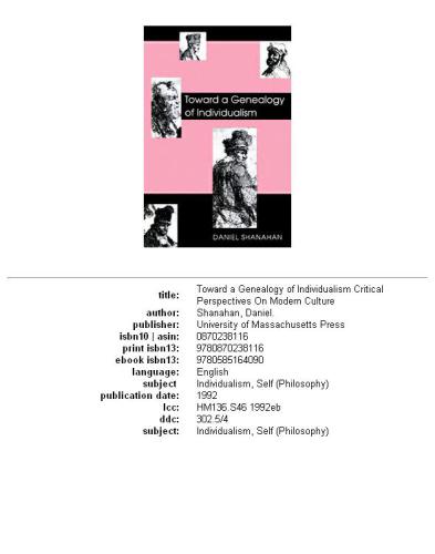 Toward a genealogy of individualism