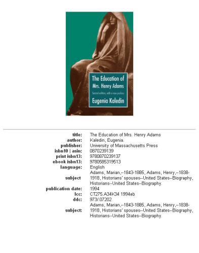 The education of Mrs. Henry Adams