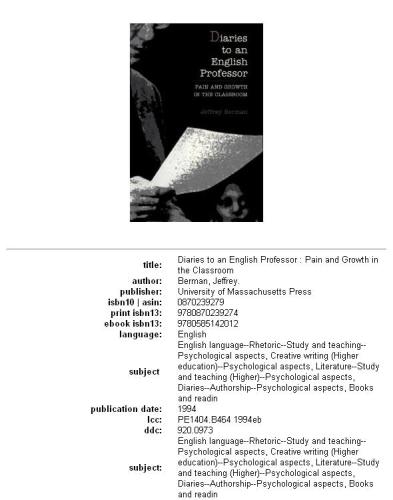 Diaries to an English professor: pain and growth in the classroom