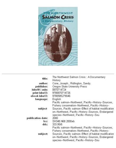 The Northwest Salmon Crisis: A Documentary History