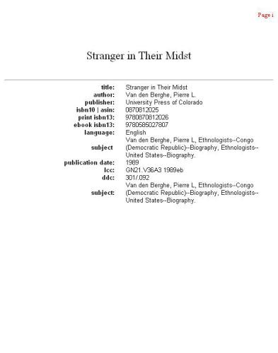 Stranger in their midst