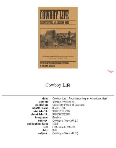 Cowboy life: reconstructing an American myth