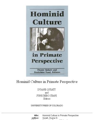 Hominid culture in primate perspective