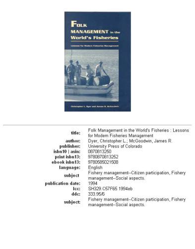Folk management in the world's fisheries: lessons for modern fisheries management