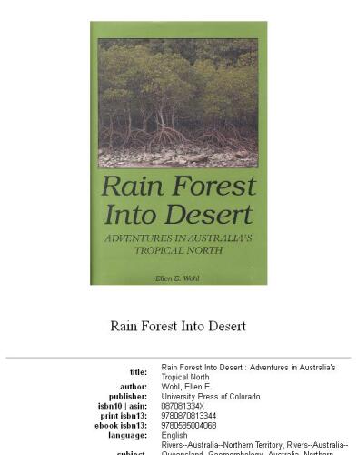 Rain forest into desert: adventures in Australia's tropical North