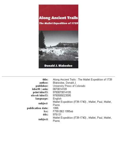 Along ancient trails: the Mallet expedition of 1739