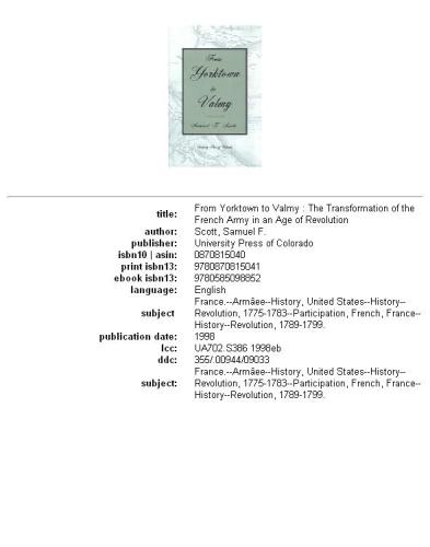 From Yorktown to Valmy: the transformation of the French Army in an age of revolution