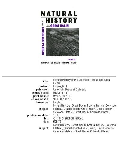 Natural History of the Colorado Plateau and Great Basin