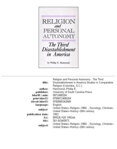 Religion and personal autonomy: the third disestablishment in America