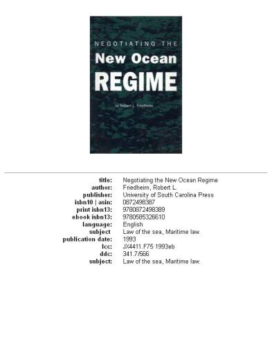 Negotiating the new ocean regime, Volume 1992