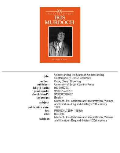 Understanding Iris Murdoch