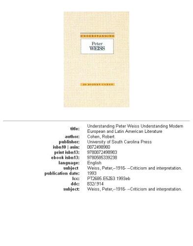 Understanding Peter Weiss