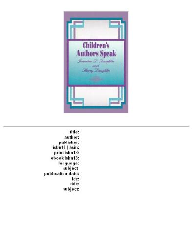 Children's authors speak