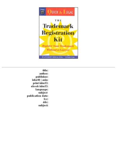 The trademark registration kit