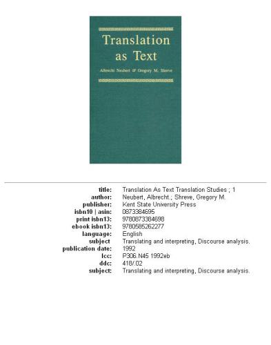 Translation as text