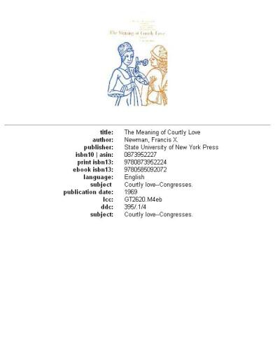 The Meaning of courtly love