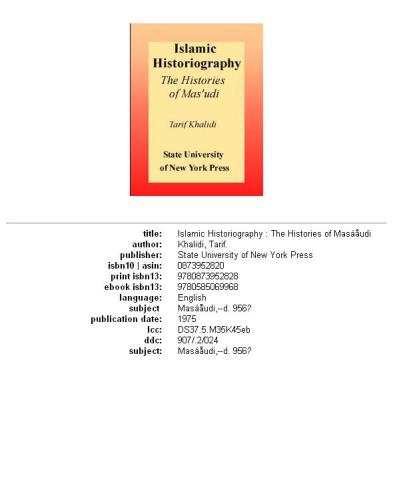 Islamic historiography: the histories of Masʻūdī