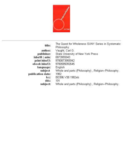 The quest for wholeness