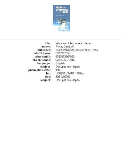 Work and lifecourse in Japan