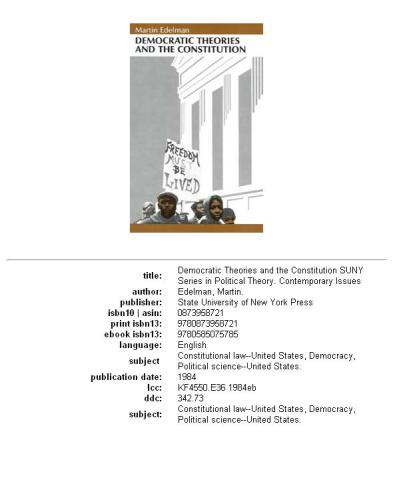 Democratic theories and the Constitution