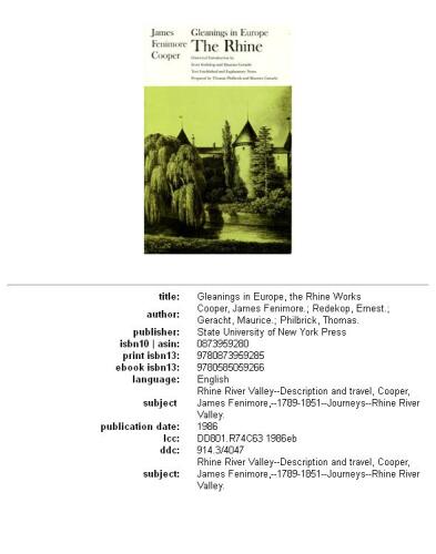 Gleanings in Europe, the Rhine