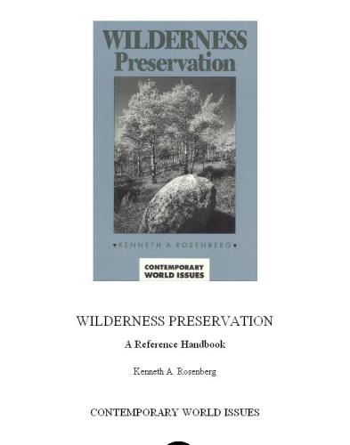 Wilderness preservation: a reference handbook