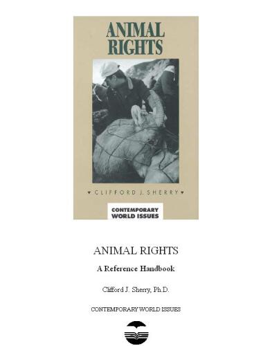 Animal rights: a reference handbook
