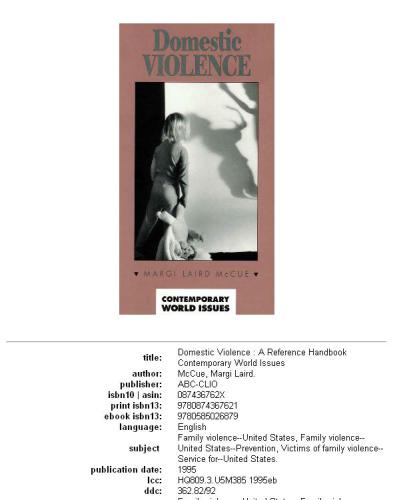Domestic violence: a reference handbook