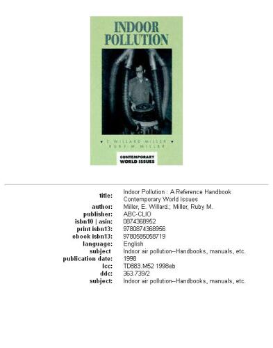 Indoor pollution: a reference handbook