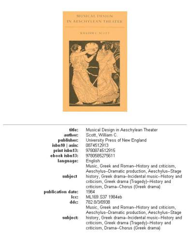 Musical design in Aeschylean theater