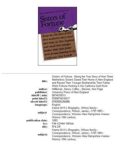 Sisters of fortune: being the true story of how three motherless sisters saved their home in New England and raised their younger brother while their father went fortune hunting in the California Gold Rush