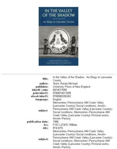 In the valley of the shadow: an elegy to Lancaster County