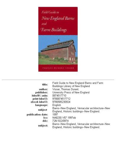 Field guide to New England barns and farm buildings