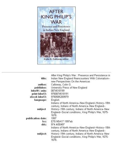 After King Philip's War: presence and persistence in Indian New England
