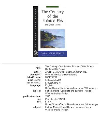 The country of the pointed firs and other stories, Volume 1997, Part 2
