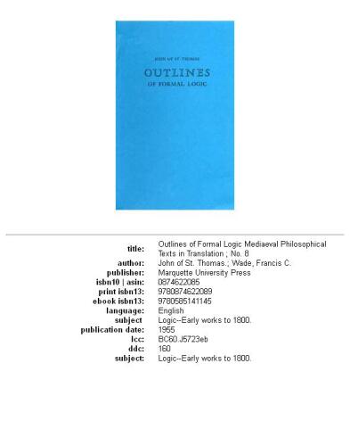 Outlines of formal logic