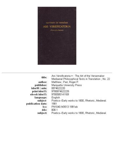 Ars versificatoria, Issues 22-23