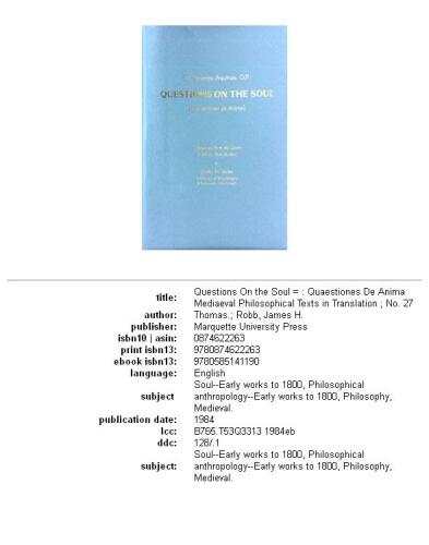 Questions on the soul