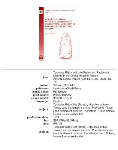 Turquoise Ridge and late prehistoric residential mobility in the desert Mogollon region