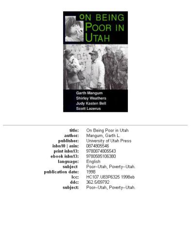 On being poor in Utah