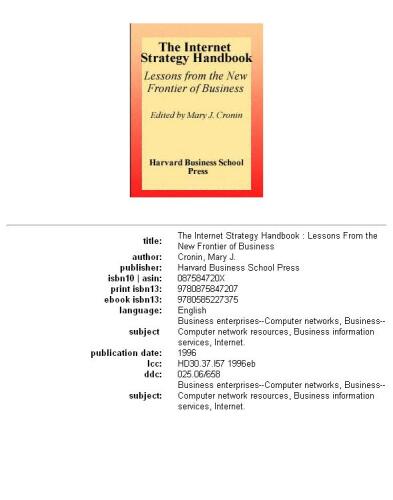 The Internet strategy handbook: lessons from the new frontier of business