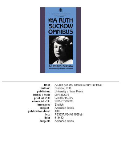 A Ruth Suckow omnibus